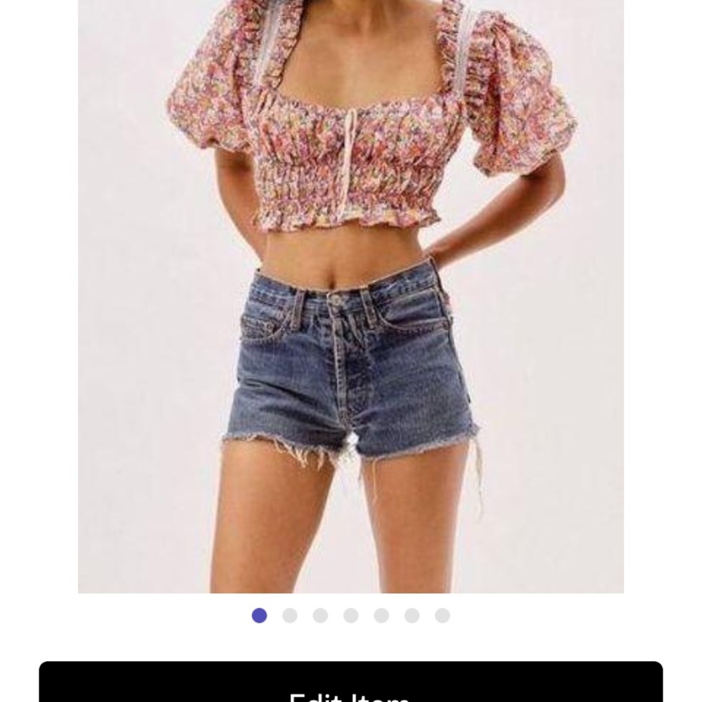 For Love And Lemons Pink Floral Crop Top